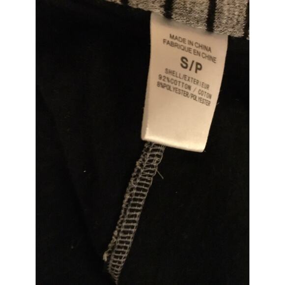 Theory Grey black stripe cotton blend V-neck pullover LS Top - Picture 3 of 7